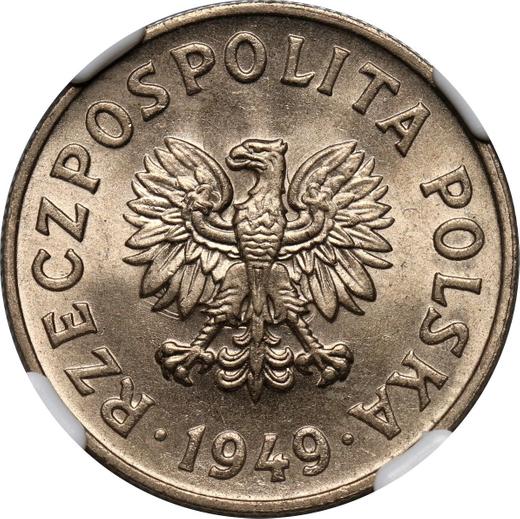 Аверс монеты - 50 грошей 1949 года Медно-никель - цена  монеты - Польша, Народная Республика