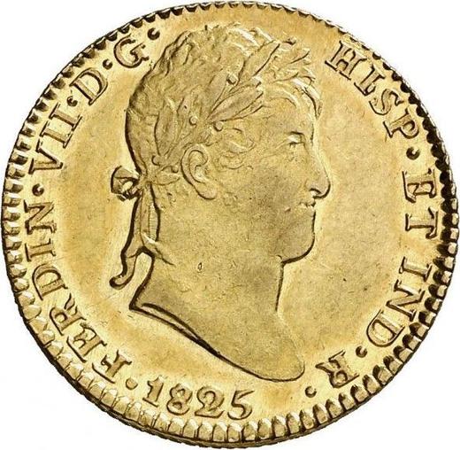 Аверс монеты - 2 эскудо 1825 года S JB - цена золотой монеты - Испания, Фердинанд VII