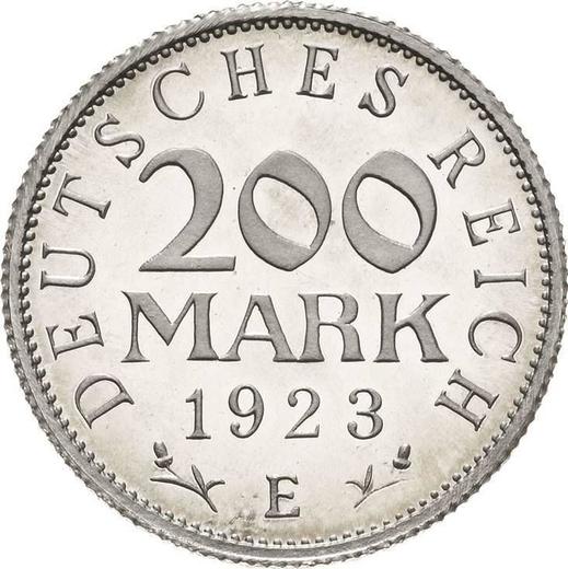 Rewers monety - 200 marek 1923 E - cena  monety - Niemcy, Republika Weimarska