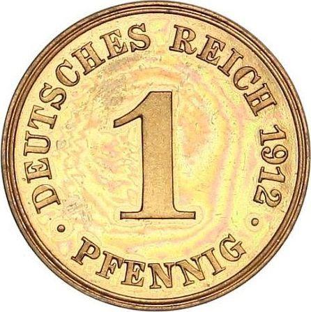 Аверс монеты - 1 пфенниг 1912 года J "Тип 1890-1916" - цена  монеты - Германия, Германская Империя