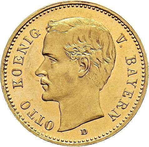 Anverso 10 marcos 1902 D "Bavaria" - valor de la moneda de oro - Alemania, Imperio alemán