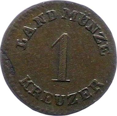 Reverso 1 Kreuzer 1828 "Tipo 1828-1831" - valor de la moneda  - Sajonia-Meiningen, Bernardo II