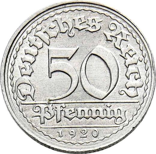 Obverse 50 Pfennig 1920 D -  Coin Value - Germany, Weimar Republic