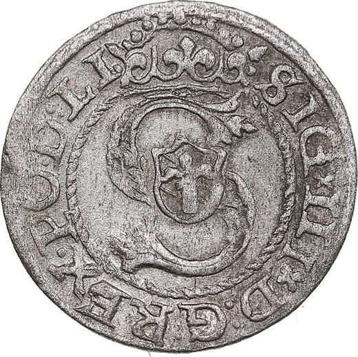 Аверс монеты - Шеляг 1596 года "Рига" - цена серебряной монеты - Польша, Сигизмунд III Ваза