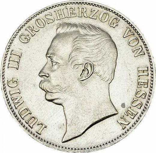 Аверс монеты - Талер 1871 года - цена серебряной монеты - Гессен-Дармштадт, Людвиг III