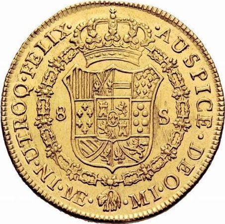 Reverse 8 Escudos 1781 MI - Gold Coin Value - Peru, Charles III