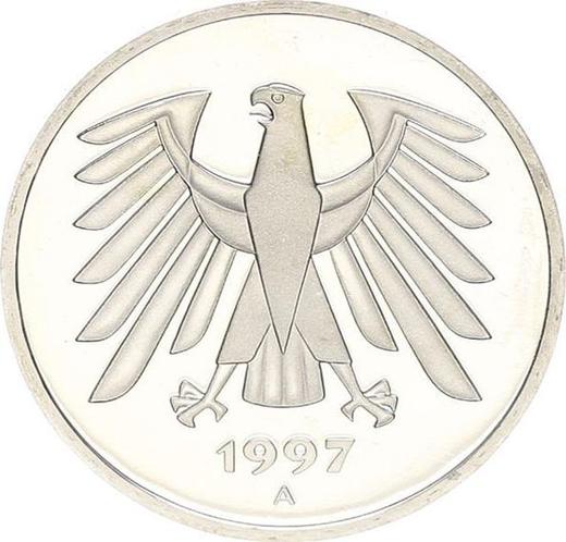 Реверс монеты - 5 марок 1997 года A - цена  монеты - Германия, ФРГ