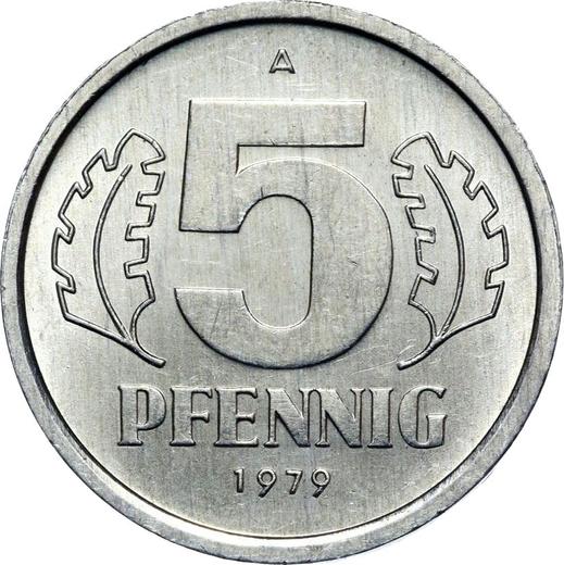 Anverso 5 Pfennige 1979 A - valor de la moneda  - Alemania, República Democrática Alemana (RDA)
