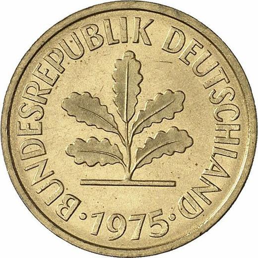 Reverso 5 Pfennige 1975 G - valor de la moneda  - Alemania, RFA