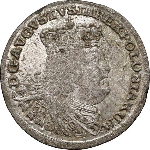 Anverso Poltorak 1756 EC "de corona" - valor de la moneda de plata - Polonia, Augusto III