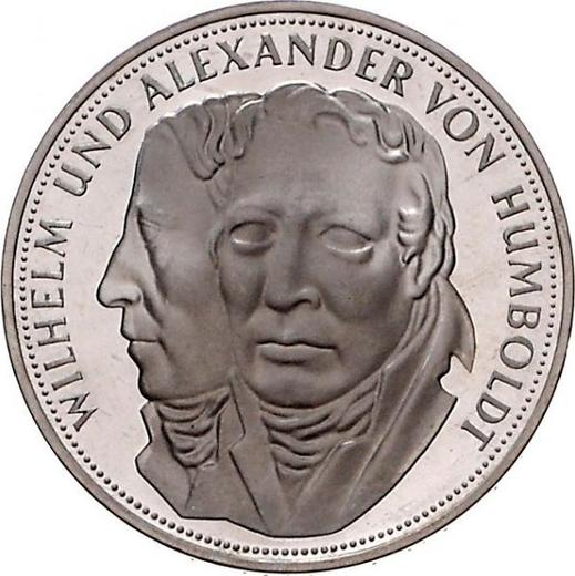 Аверс монеты - 5 марок 1967 года F "Гумбольдт" - цена серебряной монеты - Германия, ФРГ