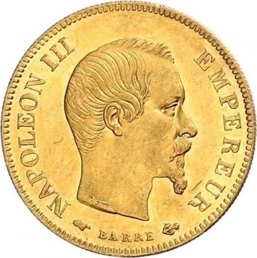 Awers monety - 10 franków 1857 A "Typ 1855-1860" Paryż - cena złotej monety - Francja, Napoleon III
