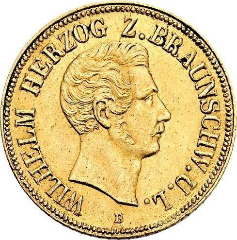 Anverso 10 táleros 1850 B - valor de la moneda de oro - Brunswick-Wolfenbüttel, Guillermo
