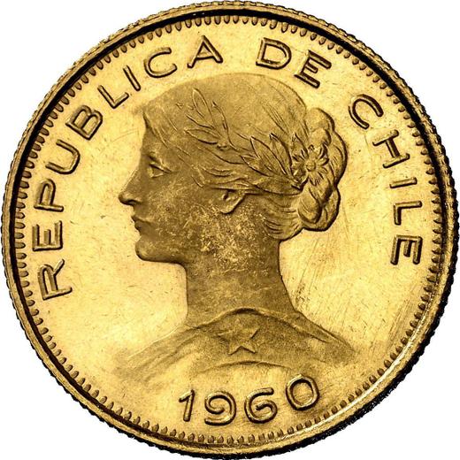 Awers monety - 100 peso 1960 So - cena złotej monety - Chile, Republika (Po denominacji)