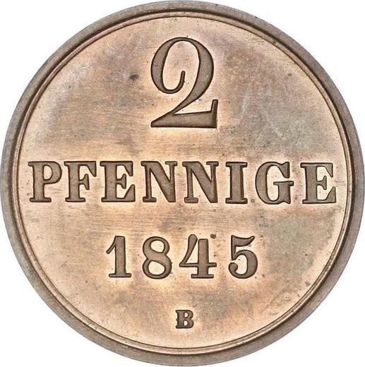 Реверс монеты - 2 пфеннига 1845 года B "Тип 1845-1851" - цена  монеты - Ганновер, Эрнст Август