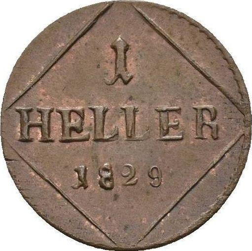 Reverse Heller 1829 -  Coin Value - Bavaria, Ludwig I