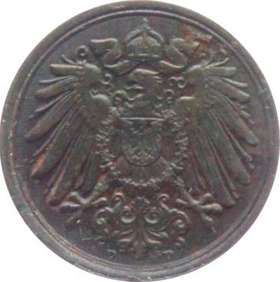Реверс монеты - 1 пфенниг 1898 года D "Тип 1890-1916" - цена  монеты - Германия, Германская Империя