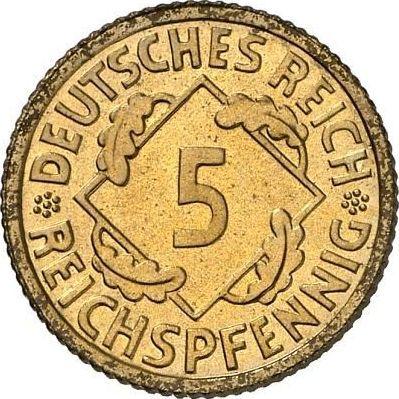 Аверс монеты - 5 рейхспфеннигов 1936 года E - цена  монеты - Германия, Bеймарская республика