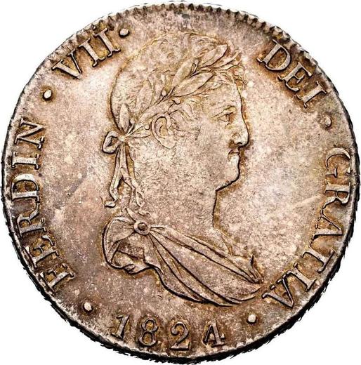Awers monety - 8 reales 1824 M AJ - cena srebrnej monety - Hiszpania, Ferdynand VII