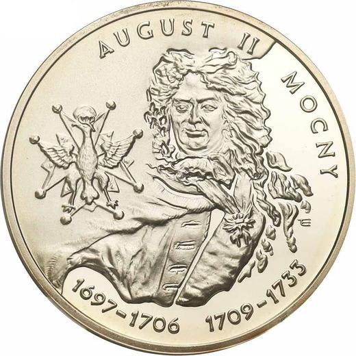 Reverso 10 eslotis 2002 MW ET "Augusto II el Fuerte" - valor de la moneda de plata - Polonia, República moderna