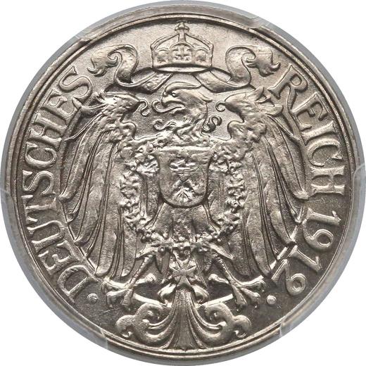 Reverso 25 Pfennige 1912 D "Tipo 1909-1912" - valor de la moneda  - Alemania, Imperio alemán