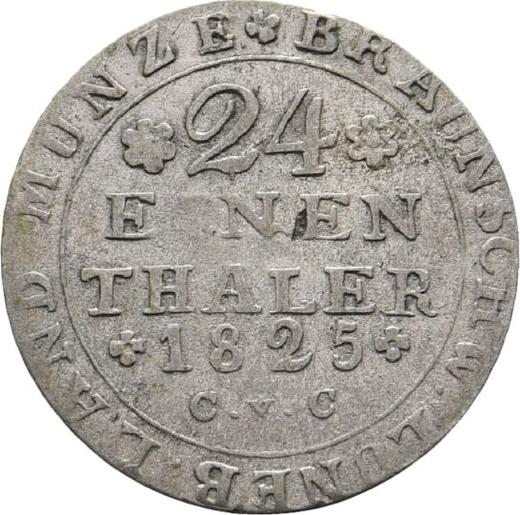 Reverso 1/24 tálero 1825 CvC - valor de la moneda de plata - Brunswick-Wolfenbüttel, Carlos II