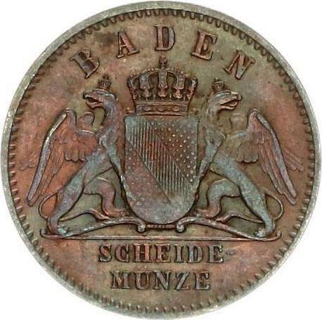 Аверс монеты - 1/2 крейцера 1863 года - цена  монеты - Баден, Фридрих I
