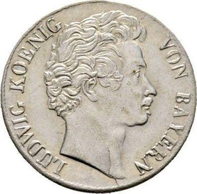 Awers monety - 3 krajcary 1827 - cena srebrnej monety - Bawaria, Ludwik I