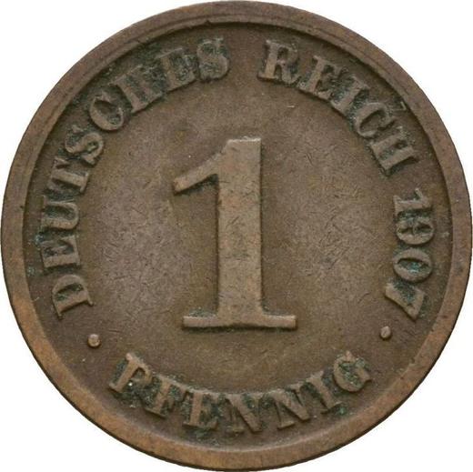 Obverse 1 Pfennig 1907 J "Type 1890-1916" -  Coin Value - Germany, German Empire