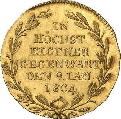 Reverso Ducado 1804 I.L.W. "Visita de la reina a la casa de moneda" - valor de la moneda de oro - Wurtemberg, Federico I