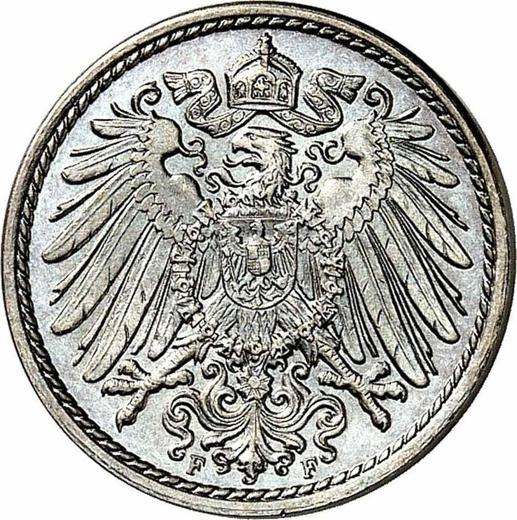 Reverso 5 Pfennige 1900 F "Tipo 1890-1915" - valor de la moneda  - Alemania, Imperio alemán