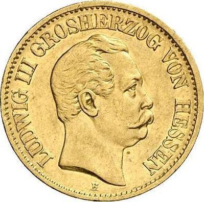 Аверс монеты - 10 марок 1877 года H "Гессен" - цена золотой монеты - Германия, Германская Империя