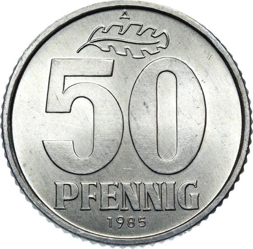 Anverso 50 Pfennige 1985 A - valor de la moneda  - Alemania, República Democrática Alemana (RDA)