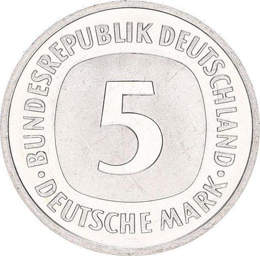 Anverso 5 marcos 1994 G - valor de la moneda  - Alemania, RFA