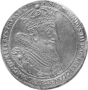Аверс монеты - Донатив 10 дукатов 1614 года SA "Гданьск" - цена золотой монеты - Польша, Сигизмунд III Ваза