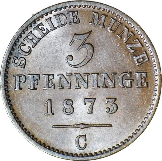Реверс монеты - 3 пфеннига 1873 года C - цена  монеты - Пруссия, Вильгельм I