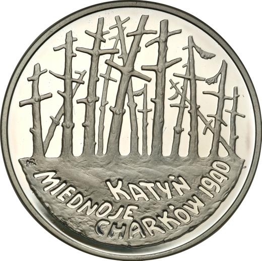 Reverso 20 eslotis 1995 MW NR "Katyń, Mednoe, Járkov - 1940" - valor de la moneda de plata - Polonia, República moderna
