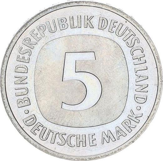 Anverso 5 marcos 1985 G - valor de la moneda  - Alemania, RFA