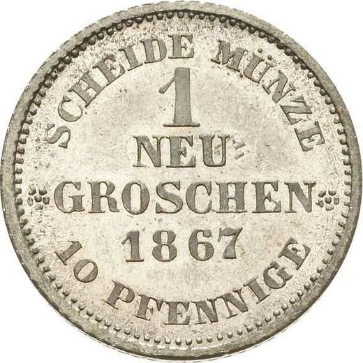 Reverso 1 nuevo grosz 1867 B "Tipo 1867-1873" - valor de la moneda de plata - Sajonia, Juan