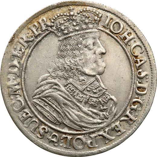 Аверс монеты - Орт (18 грошей) 1662 года DL "Гданьск" - цена серебряной монеты - Польша, Ян II Казимир