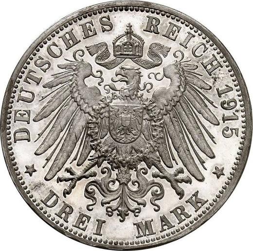 Reverso 3 marcos 1915 G "Baden" - valor de la moneda de plata - Alemania, Imperio alemán