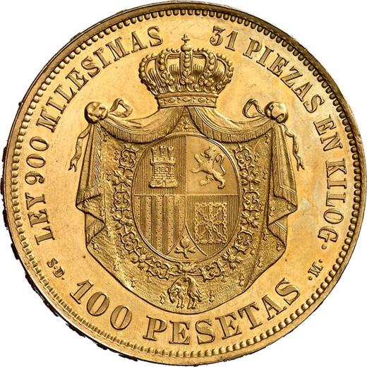 Reverse 100 Pesetas 1870 SDM - Spain, Provisional Government