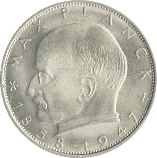 Anverso 2 marcos 1971 G "Max Planck" - valor de la moneda  - Alemania, RFA