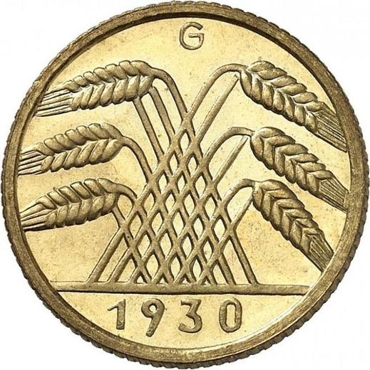 Реверс монеты - 10 рейхспфеннигов 1930 года G - цена  монеты - Германия, Bеймарская республика