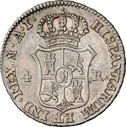 Rewers monety - 4 reales 1808 M AI - cena srebrnej monety - Hiszpania, Józef Bonaparte