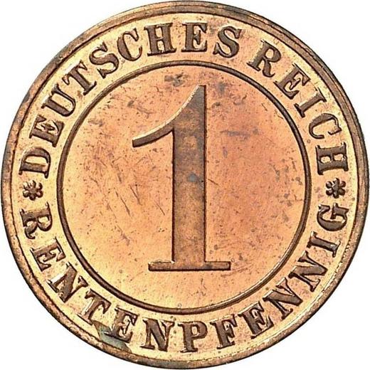 Аверс монеты - 1 рентенпфенниг 1923 года F - цена  монеты - Германия, Bеймарская республика