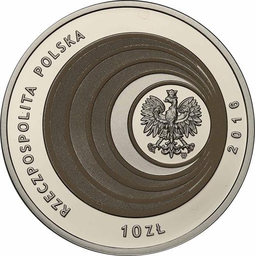 Аверс монеты - 10 злотых 2016 года MW "200 лет Варшавскому университету естественных наук" - цена серебряной монеты - Польша, III Республика после деноминации