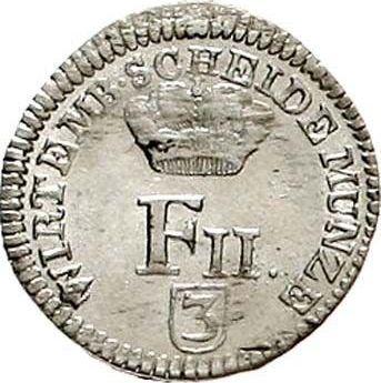 Аверс монеты - 3 крейцера 1798 года - цена серебряной монеты - Вюртемберг, Фридрих I Вильгельм