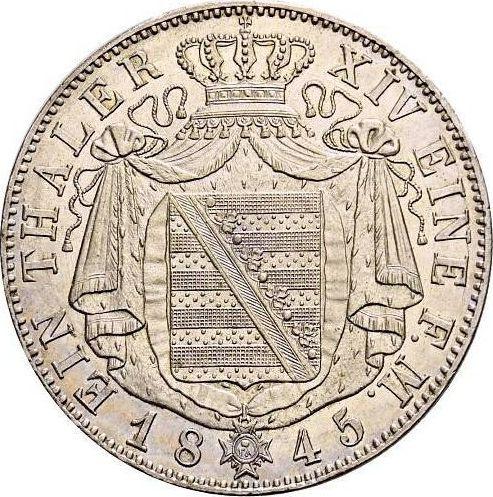 Reverse Thaler 1845 F - Silver Coin Value - Saxony-Albertine, Frederick Augustus II