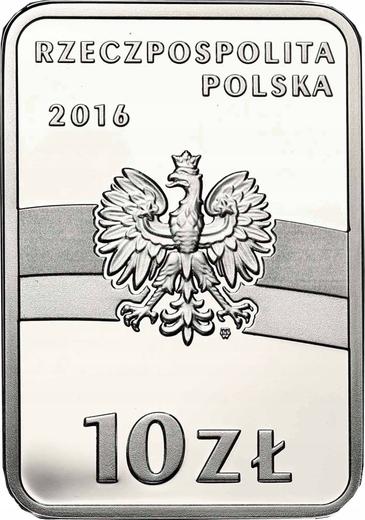 Аверс монеты - 10 злотых 2016 года MW "Юзеф Халлер" - цена серебряной монеты - Польша, III Республика после деноминации